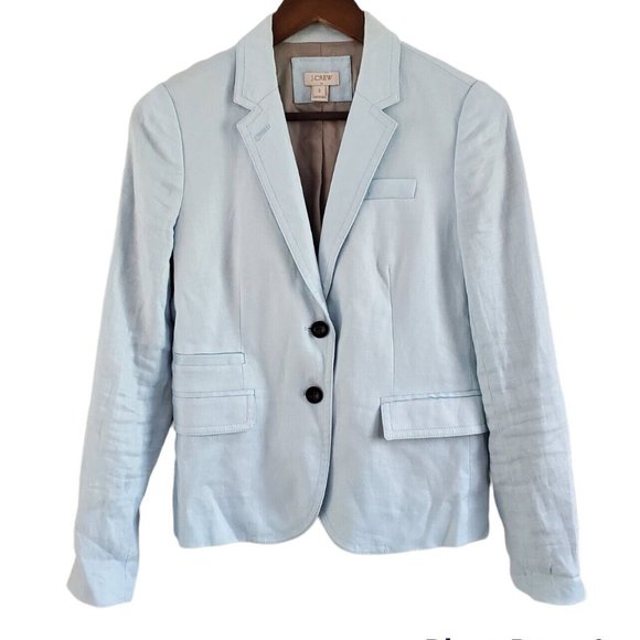 J. Crew Jackets & Coats J Crew Schoolboy Linen Light Blue Blazer